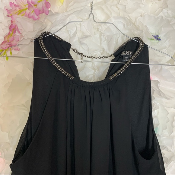 Embellished Neck Chiffon Ruffle Dress - Picture 12 of 12